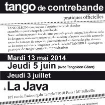Concert Paris - TANGO DE CONTREBANDE W/ Tangoleon • DJ GUILLAUME - 03/07/2014 - Tango - Java (La)