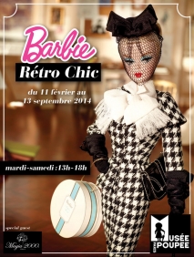 Exposition Paris - Barbie Rétro-Chic - du 11/02/2014 au 13/09/2014 - Poupées - Musée de la Poupée
