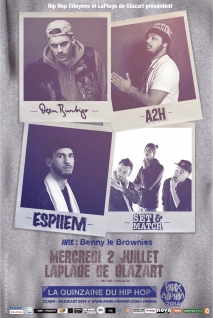 Concert Paris - Paris Hip Hop 2014 : Deen Burbigo • A2H • Set&Match • Espiiem • Beny Le Brownies - 02/07/2014 - Hip Hop - Plage du Glazart (La)
